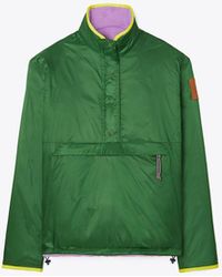 Tory Sport Tory Burch Reversible Nylon Fleece Pullover Jacket - Green