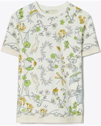 Tory Burch - Printed Cotton T-shirt - Lyst