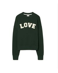 Tory Sport - Rundhalspullover Aus French Terry Mit Buchstabenaufnähern Im College-Look - Lyst