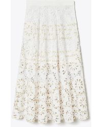 Tory Burch - Cotton Eyelet Skirt - Lyst