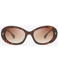 Tory Burch - Miller Oval Sunglasses, One Size - Lyst