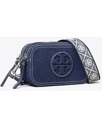 Tory Burch - Damen Mini Miller Crossbody Bag Aus Denim - Lyst