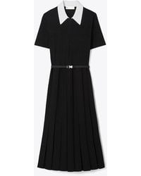 Tory Burch - T Monogram Pointelle Pleated Dress - Lyst