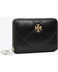 Tory Burch - Small Kira Diamond Quilt Charm Zip Wallet, One Size - Lyst