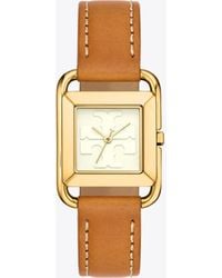 Tory Burch - Miller Goldtone Stainless Steel & Leather Strap Watch/24mm - Lyst