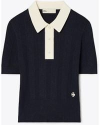 Tory Burch - Cotton Pointelle Polo - Lyst