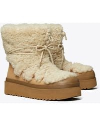Tory Burch - Mellow Shearling Lace-Up Boot - Lyst
