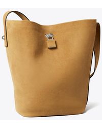 Tory Burch - Lock Slim Suede Bucket Bag, One Size - Lyst