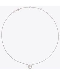 Tory Burch - Icon Pavé Pendant Necklace - Lyst
