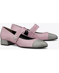 Tory Burch - Cap-Toe Mary Jane Pavé Heeled Ballet - Lyst