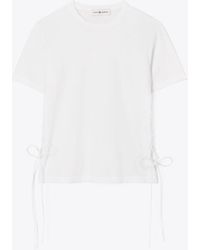 Tory Burch Lace-up T-shirt - White
