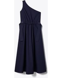 Tory Burch - One-Shoulder Belted Cotton Dress - Lyst