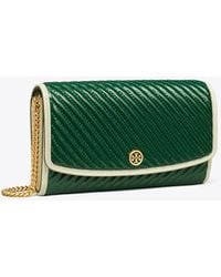 Tory Burch - Robinson Patent Quilted Chain Wallet - Lyst