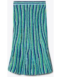 Tory Burch - Striped Cotton Skirt - Lyst