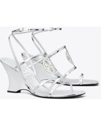 Tory Burch - 85 Mm Capri Miller Wedge (Argento/) Sandals - Lyst