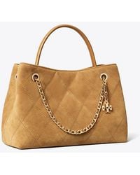 Tory Burch - Small Fleming Suede Carryall - Lyst