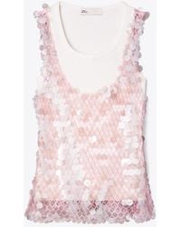 Tory Burch - Sequin Mesh Top - Lyst