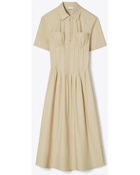 Tory Burch - Poplin Pleat-Waist Dress - Lyst
