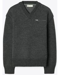 Tory Burch - Wool V-Neck Sweater - Lyst