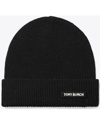 Tory Burch - Ribbed Knit Beanie, One Size - Lyst