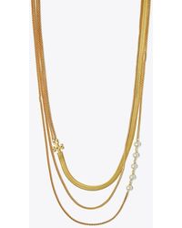 Tory Burch - Kira Pearl Layered Necklace - Lyst