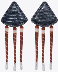 Tory Burch - Leather Tiger Earrings - Lyst