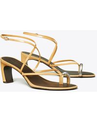 Tory Burch - Pierced Multi-Strap Heeled Sandal - Lyst