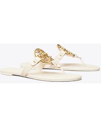 Tory Burch - Miller Soft Metal Logo Sandal - Lyst