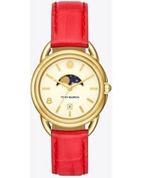 Tory Burch - Miller Moon Watch With Leather Strap - Lyst