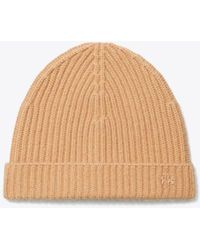 Tory Burch - Ribbed Knit Cashmere Beanie - Lyst