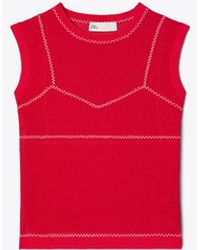 Tory Burch - Cotton And Nylon Mesh Top - Lyst