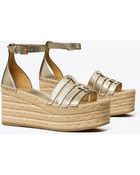 Tory Burch - 80 Mm Ines Cage Wedge Espadrille Sandals, Leather/Rubber - Lyst