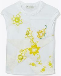 Tory Burch - Star Patchwork Twisted Knit Jersey Top - Lyst