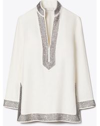 Tory Burch - Embellished Linen Tunic - Lyst