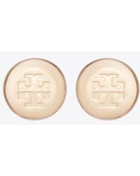 Tory Burch - Round Icon Stud Earrings - Lyst