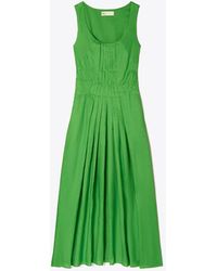 Tory Burch - Pleated Linen Dress - Lyst