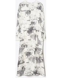 Tory Burch - Printed Silk Tie-Waist Dress - Lyst