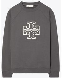 Tory Burch - Heavy French Terry Logo Crewneck - Lyst