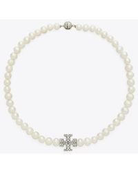 Tory Burch - Damen Moondance Halskette Mit Perlen Und Pavé - Lyst