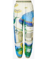 Tory Burch - Printed Cotton Lounge Pant - Lyst