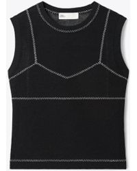Tory Burch - Cotton And Nylon Mesh Top - Lyst