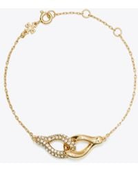 Tory Burch - Interlocking Wishbone Bracelet, One Size - Lyst