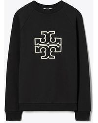 Tory Burch - Heavy French Terry Logo Crewneck - Lyst