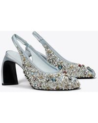 Tory Burch - Peep-Toe Slingback Pump - Lyst