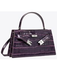 Tory Burch - Mini Lee Radziwill Embossed Top-Handle Bag, One Size - Lyst