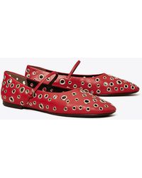 Tory Burch - Eyelet Mary Jane Ballet - Lyst