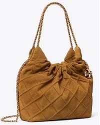 Tory Burch - Mini Fleming Soft Suede Hobo Bag - Lyst