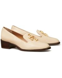 Tory Burch Leather Eleanor Heeled Loafer in Black - Lyst