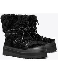 Tory Burch - Mellow Shearling Lace-Up Boot - Lyst