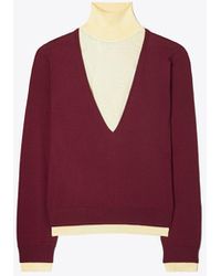Tory Burch - Double Layer Mock-neck Pullover - Lyst
